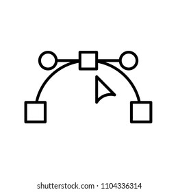 Design icon. Bezier curve icon. Outline Icon Linear Style