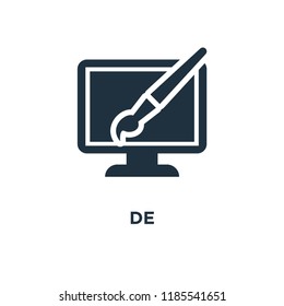 Design icon. Black filled vector illustration. Design symbol on white background. Can be used in web and mobile.