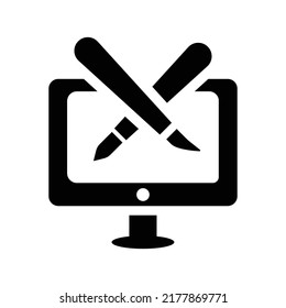 Design icon. Black vector graphics.