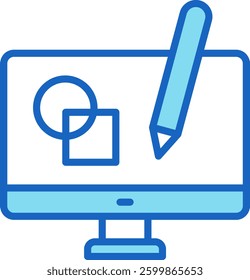 Design Icon Blue Vector Illustration