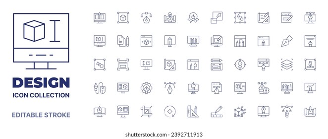 Design icon collection. Thin line icon. Editable stroke. Editable stroke. Design icons for web and mobile app.