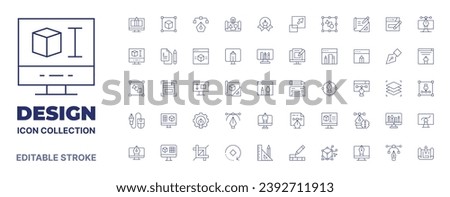 Design icon collection. Thin line icon. Editable stroke. Editable stroke. Design icons for web and mobile app.