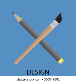 Design icon flat. Business and application technology, badge tool. Vector art abstract unusual fashion illustration