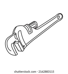design icon in the form of a pipe wrech with a white background