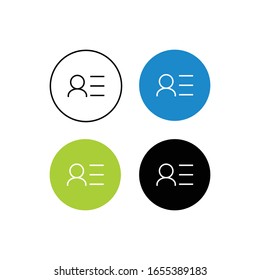 design icon info profile Vector Template