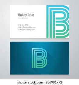 Design icon letter B Business card template. Layered, editable.