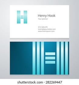 Design icon letter H Business card template. editable.