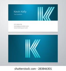 Design icon letter K Business card template. Layered, editable.