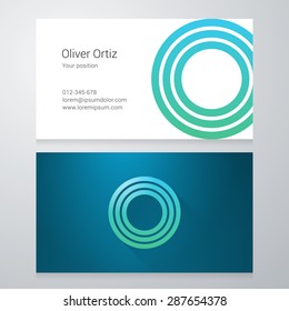 Design icon letter O Business card template. Layered, editable.