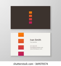 Design icon letter I stripes business card template. Layered, editable.