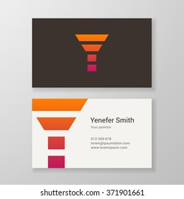 Design icon letter Y stripes business card template. Layered, editable.