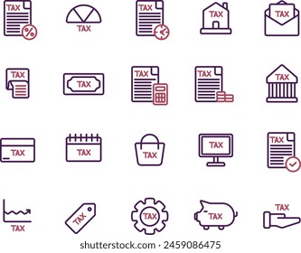 Design Icon Line two colours Set Taxed 