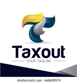 Design icon logo template for initial letter T
