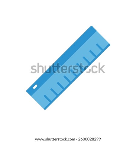 A design icon of a measuring ruler suitable for use in construction.