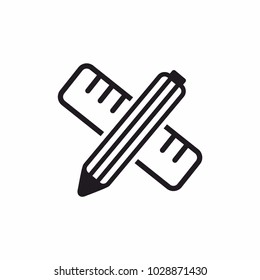 Design icon. Pencil and ruler cross. Vector