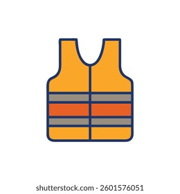 A design icon of a safety vest suitable for work environments.