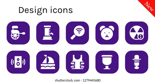  design icon set. 10 filled design icons. Simple modern icons about  - Rickshaw, Beer, Wifi, Teddy bear, Alert, Speaker, Sailboat, Bulletproof, Cup, Color picker