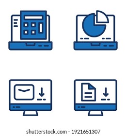 conjunto de iconos de diseño sobre comunicación y economía