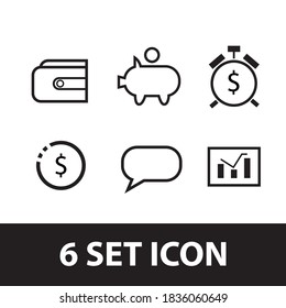 design icon set. design icon about finance and economy. icon outline style design for app and web