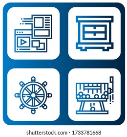 design icon set. Collection of Website, Closet, Helm, Raffle icons