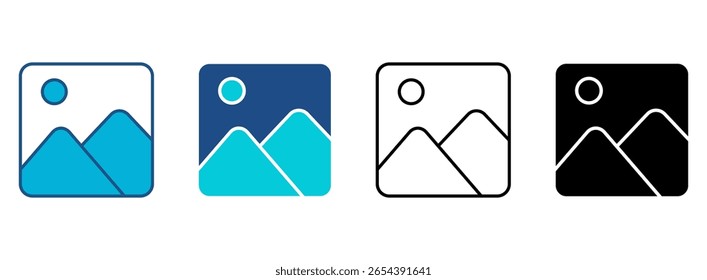 Design Icon Set With Multiple Styles. Vector Illustration