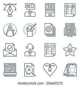 Design icon set suitable for info graphics, websites and print media. Black and white flat line icons.