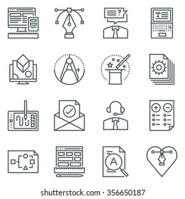 Design Icon Set Suitable For Info Graphics, Websites And Print Media. Black And White Flat Line Icons.