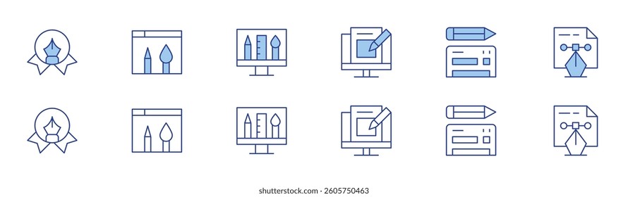 Design icon set in two styles, Duotone and Thin Line style. Editable stroke. website design, web design, design, visual