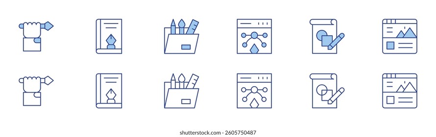 Design icon set in two styles, Duotone and Thin Line style. Editable stroke. vector, drawing, web design