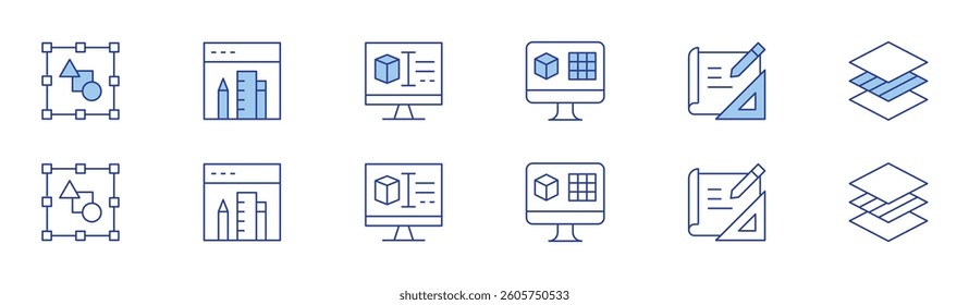 Design icon set in two styles, Duotone and Thin Line style. Editable stroke. design, web design