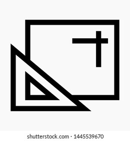 Design icon. A sheet of paper with a triangle. Vector icon.