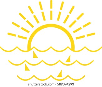 Design icon sun wave flat.