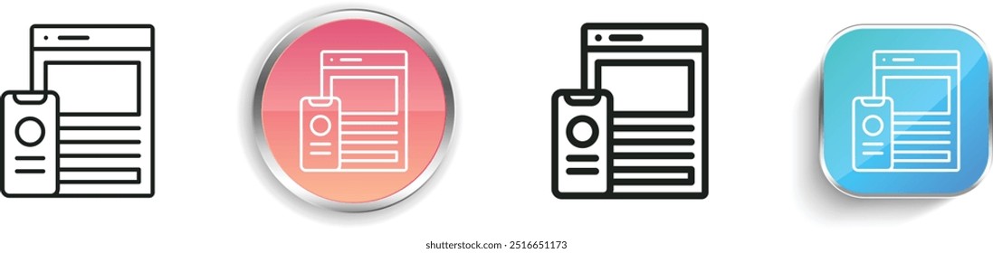 design icon. Thin Linear, Regular and Button Style Design Isolated On White Background