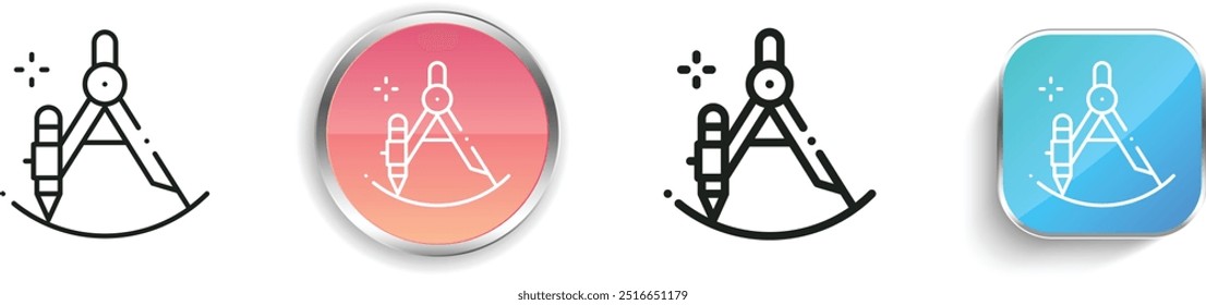 ícone de design. Design fino, linear, regular e estilo botão isolado no fundo branco