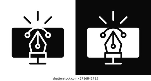 Design Icon White And Black Background Style