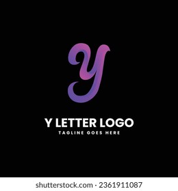Design Of An Iconic Logo With pink color Gradient Alphabet Letter 'Y' Purple And Pink Vector