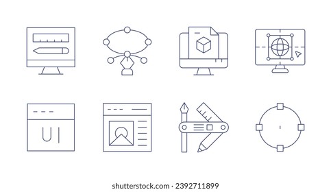 Diseñar iconos. Trazo editable. Conteniendo forma, diseño web, 3d, diseño, herramientas, ui diseño, vector, 3d.