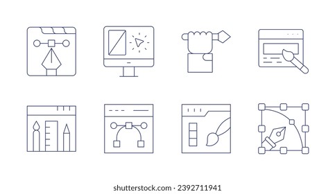 Diseñar iconos. Trazo editable. Conteniendo diseño web, diseño, gráfico, vector.