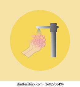 Design icons for how to wash hands.