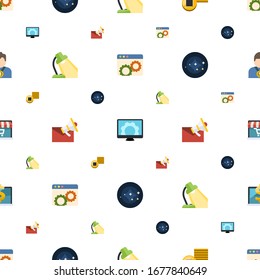 design icons pattern seamless. Included editable flat Website optimization, Computer repair, Tokens, Table lamp, Email marketing, constellation icons. design icons for web and mobile.