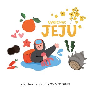 Design of icons related to travel to Jeju Island