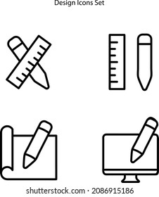 design icons set isolated on white background. design icon thin line outline linear design symbol for logo, web, app, UI. design icon simple sign.