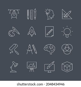 Conjunto de iconos de diseño. Símbolo de paquete de diseño elementos vectoriales para web infográfica