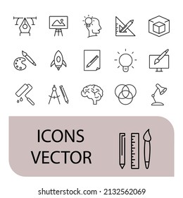 Design icons set . Design pack symbol vector elements for infographic web