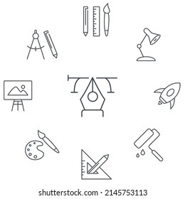 Design icons set . Design pack symbol vector elements for infographic web