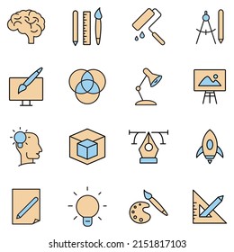 Design icons set . Design pack symbol vector elements for infographic web
