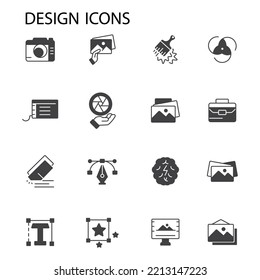conjunto de iconos de diseño. símbolo de paquete de diseño elementos vectoriales para web infográfica