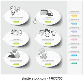 Design icons set with stickers