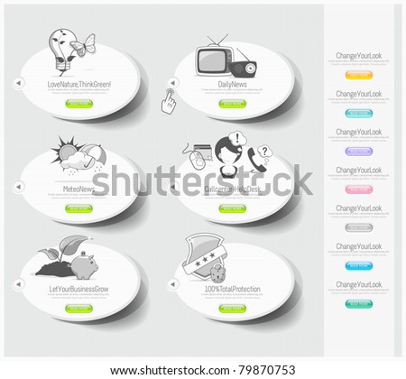 Design icons set with stickers