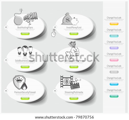Design icons set with stickers